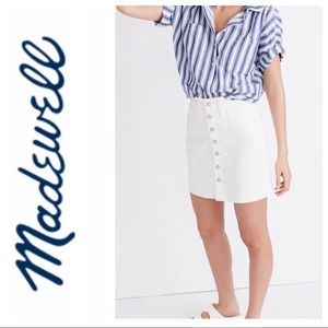 Madewell White Denim Skirt